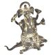 Bronze Vintage Finishing Ganesha Sitting On Seated Mushak Figurine 