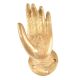 Brass  Buddhas Hand With Engraved Lotus Flower Door Pull