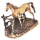 Vintage Solid Brass HorseÂ Standing In Fence Statue