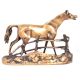 Vintage Solid Brass HorseÂ Standing In Fence Statue