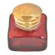 Red Rectangular Glass Ink Pot