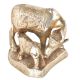 Brass Silver Plated Cow Feeding Her Calf