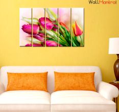 Nature Tulips Premium Quality Canvas Wall Hanging