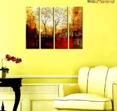 Twin Trees Premium Quality Canvas Wall Hanging