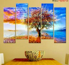 Abstract Color Tree Premium Quality Canvas Wall Hanging