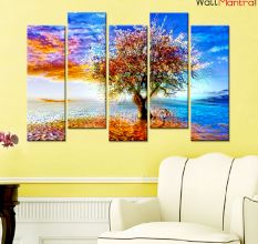 Abstract Color Tree Premium Quality Canvas Wall Hanging