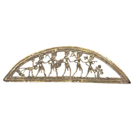 Brass Tribal Farmers In Inverted Boat Wall Art