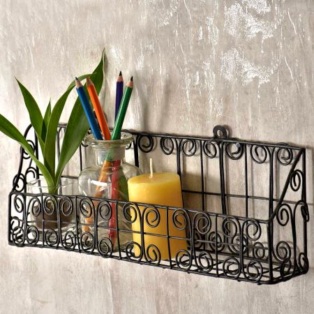 Wrought Iron Towel Rack Bathroom Rack Basket
