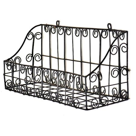 Metal Iron Single Shelf Decorative Wall Rack Basket