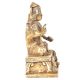 Brass Santoshi Mata Sitting On A Raised Paltform