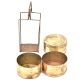Brass 3 Tier Lunch Box Staight Tiffin Box