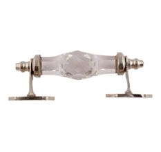 Clear Cut Glass Silver Small Door Handle