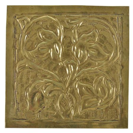 Vintage Floral Vines In Pot Engraved Wall Plate