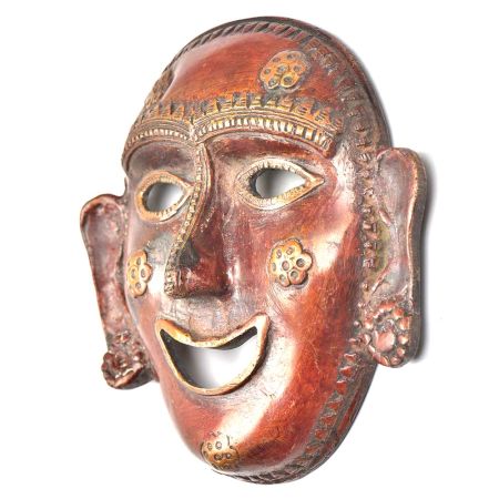 Brass Tribal Mask Wall Hanging