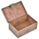 Vintage Embossed Rectangular Copper Storage Box 