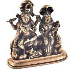 Vintage Brass Shiva Family Statue