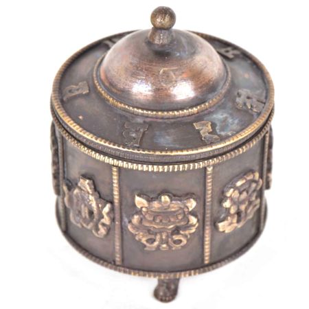 Vintage Embossed Brass Lidded Trinket Small Box