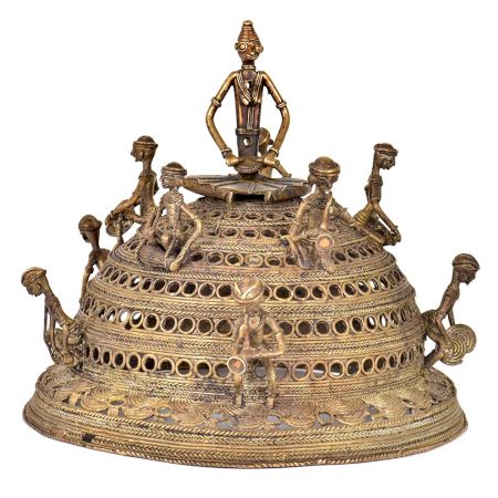 Brass Dokra Decorative with Small  Figurines of Musician