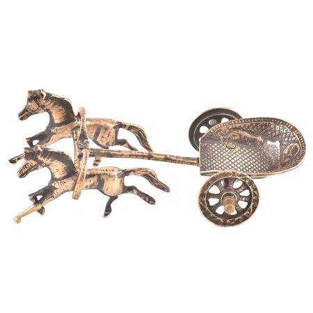 Vintage Brass Chariot pulled by Two Horses