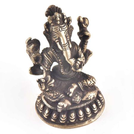 Brass Ganesha Sitting  Home Decor Statue