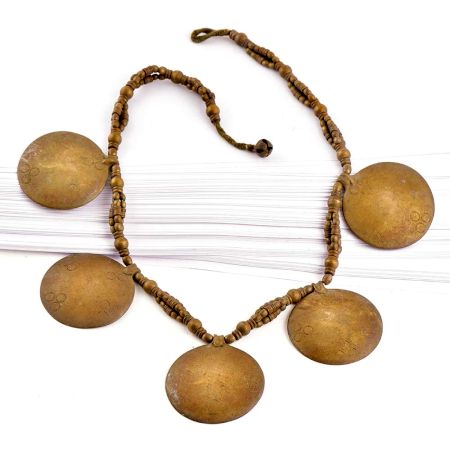 Tribal Brass Necklace With Brass Discs