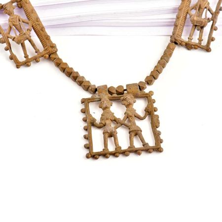 Hand Crafted Brass Tribal Figurine Pendent Necklace