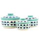 Ceramic Geometric 3 Storage Jar Set with Lids