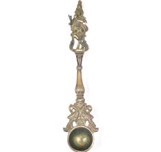 Brass Krishna Figurine Havan Spoon