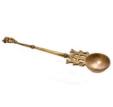 Hand Crafted Engraved Brass Puja Holy Water Spoon