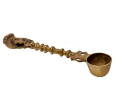 Brass Havan Spoon With Shesh Nag Finial