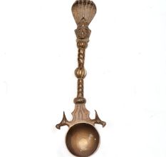 Shesh Nag Finial  Brass Puja Holy Water Spoon
