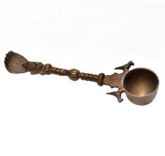 Shesh Nag Finial  Brass Puja Holy Water Spoon