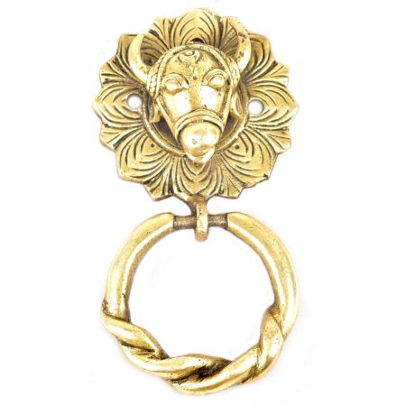 Brass Cow Head Hunt Door Knocker/Towel Ring