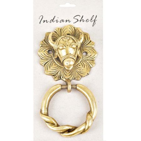 Brass Cow Head Hunt Door Knocker/Towel Ring