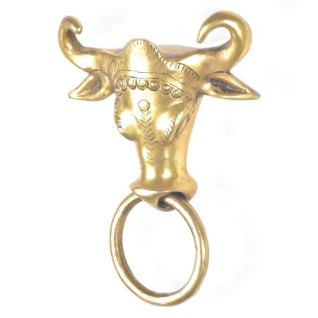 Vintage Brass Bull Towel Hanger