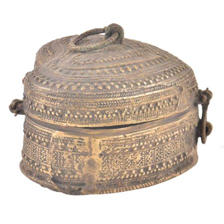 Vintage Brass Heart Shaped Trinket Box