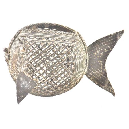 Brass Tribal Fish Pen Stand Napkin Holder