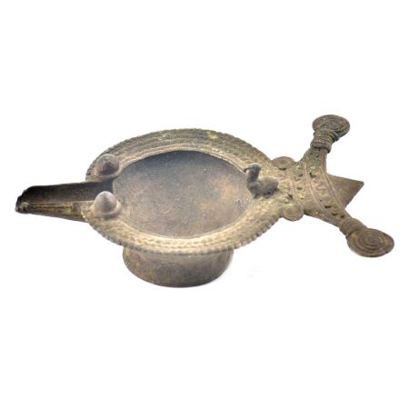 Vintage Hand Carved Unique Brass Oil Lamp