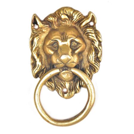 Brass Regal Lion Head Door Knocker