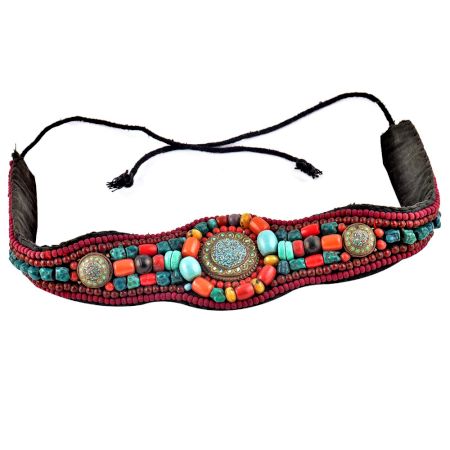 Hand-stitched Colorful Stones Fashion BeltÂ From Ladakh