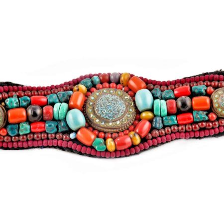 Hand-stitched Colorful Stones Fashion BeltÂ From Ladakh