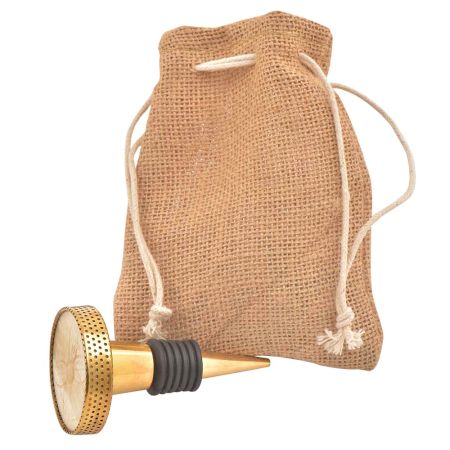 Round Cream Flower Metal And Bone Wine Stopper