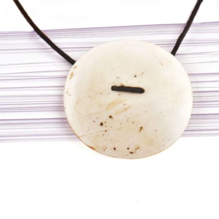 Elegant White Sea Shell Pendant With Black Cord