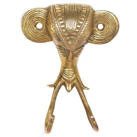 Brass Golden Tribal  Face Two Wall Hooks