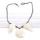 White 3 Shell Necklace With Black Cord