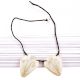 Figure Engraved 2 White Shell Necklace With Black Cord
