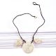 Three Sea Shell Engraved Necklace with Black Cord