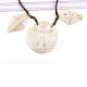 Three Sea Shell Engraved Necklace with Black Cord