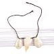 Tribal Style Sea Shell Pendent Necklace With Black Cord