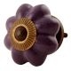 Dark Purple Crackle Ceramic Melon Knobs